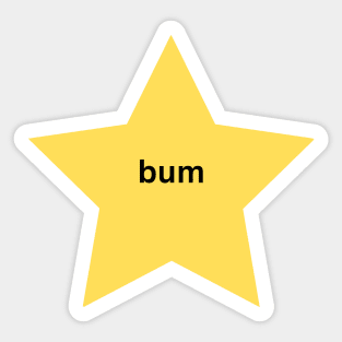 gold star bum Sticker